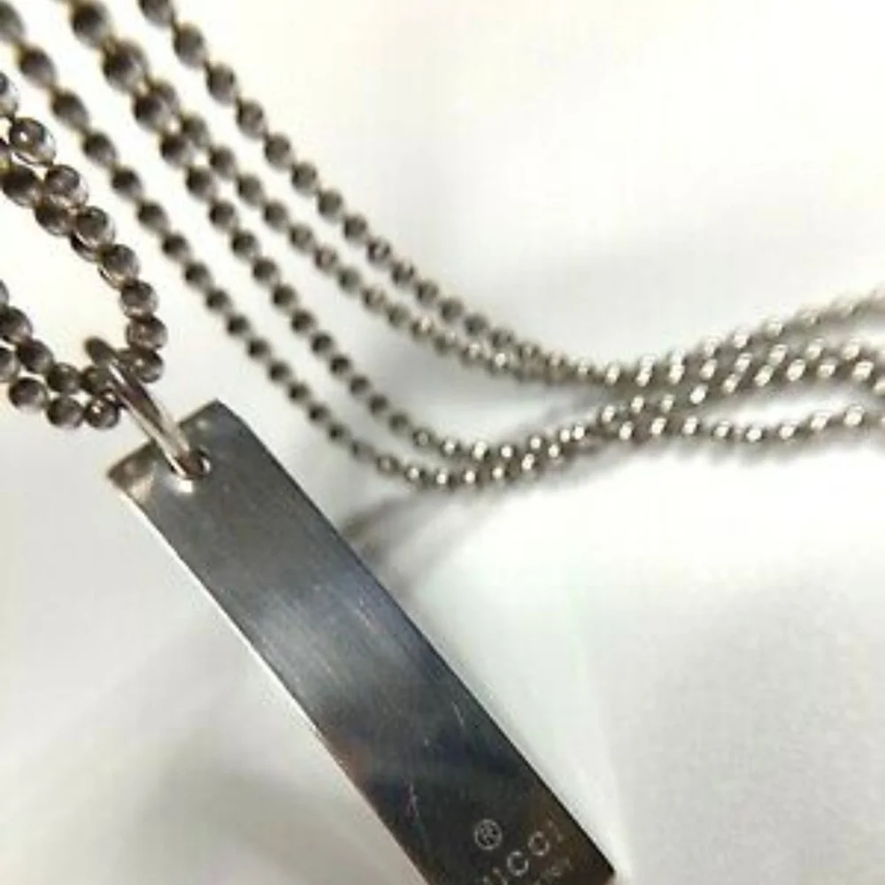 RARE GUCCI STATEMENT BAR NECKLACE STERLING SILVER 925